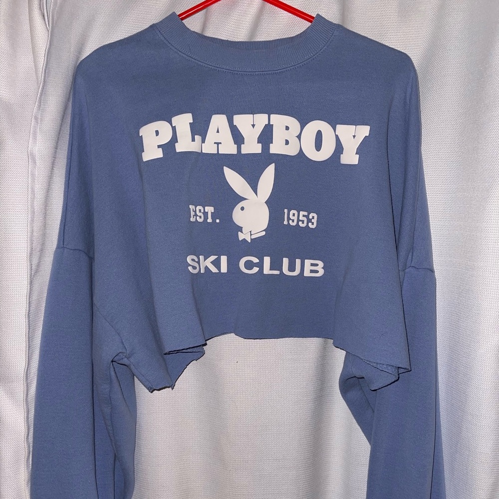 Pacsun cropped blue crewneck